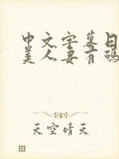 中文字幕日韩欧美人妻有码