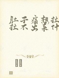 肚子痛想拉尿又拉不出来什么原因