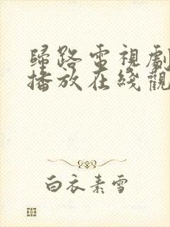 归路电视剧免费播放在线观看全集