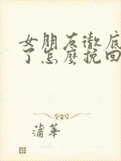 女朋友彻底死心了怎么挽回封面