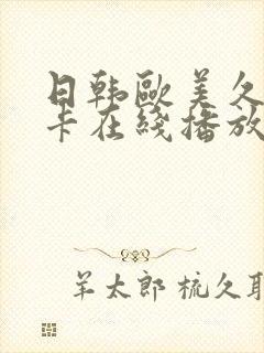 日韩欧美久久不卡在线播放