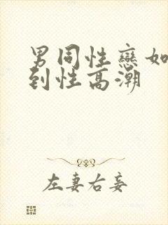 男同性恋如何达到性高潮