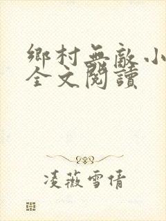 乡村无敌小医仙全文阅读