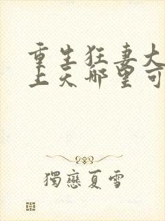 重生狂妻大佬宠上天哪里可以看封面