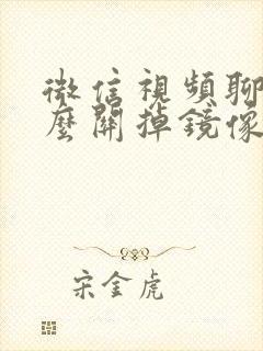 微信视频聊天怎么关掉镜像