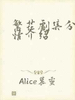 繁花剧集分集剧情介绍封面