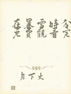 在暴雪时分在线免费观看完整版