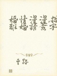 婚情漫漫,总裁离婚请签字