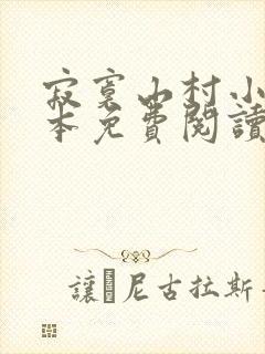 寂寞山村小说全本免费阅读