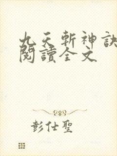 九天斩神诀在线阅读全文封面