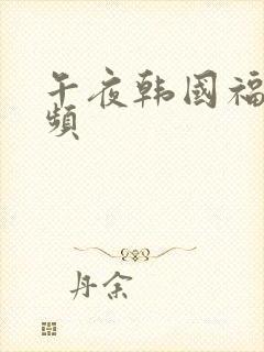午夜韩国福利视频