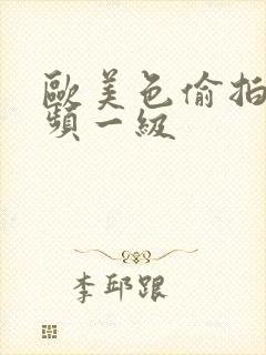 欧美色偷拍 视频一级