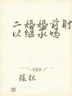 二婚婚前财产可以继承吗