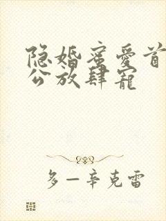 隐婚蜜爱首席老公放肆宠