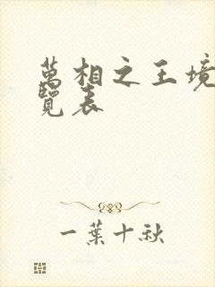 万相之王境界一览表