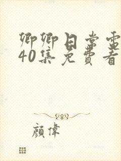 卿卿日常电视剧40集免费看全集