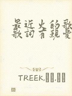 最近火的歌里面歌词有亲爱的封面