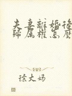 夫妻离婚后房子归属权怎么办封面