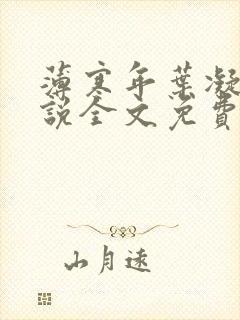 薄寒年叶凝的小说全文免费阅读封面