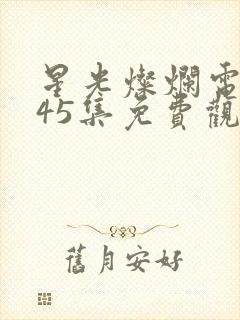 星光灿烂电视剧45集免费观看