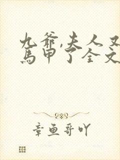 九爷,夫人又掉马甲了全文免费阅读