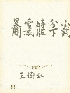 暴雪时分小说未删减版下载