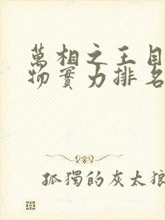 万相之王目前人物实力排名