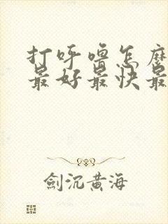 打呼噜怎么治疗最好最快最有效的药物