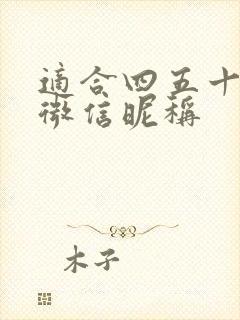 适合四五十岁男微信昵称