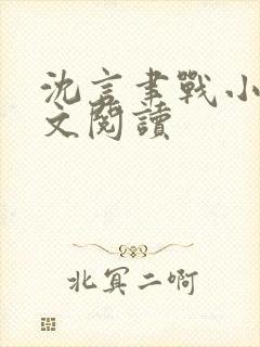 沈言聿战小说全文阅读