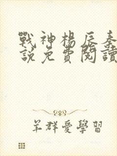 战神杨辰秦惜小说免费阅读