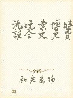 沈晚棠傅时川小说全文免费阅读