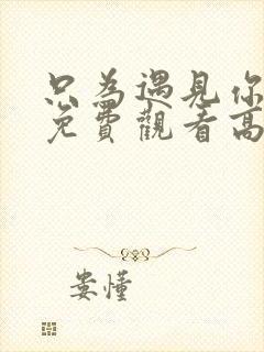 只为遇见你全集免费观看高清