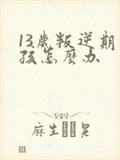 13岁叛逆期男孩怎么办