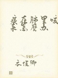 痰在肺里咳不出来怎么办封面