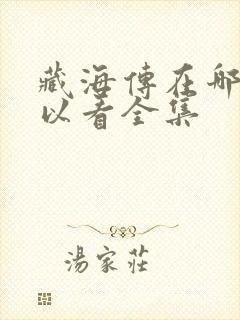 藏海传在哪里可以看全集封面