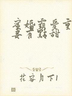 蜜婚霸爱重生娇妻有点甜封面