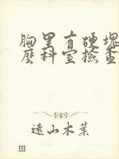 胸里有硬块挂什么科室检查