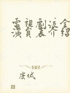 电视剧流金岁月演员表介绍封面