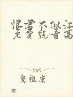 恨君不似江楼月免费观看高清