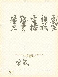 归路电视剧全集免费播放完整版高清封面