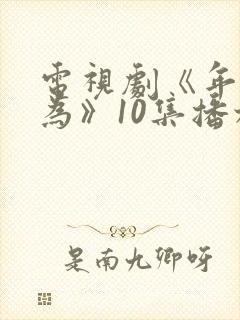 电视剧《年少有为》10集播放