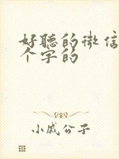 好听的微信名两个字的