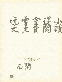 晚雪舍得小说全文免费阅读