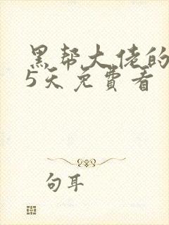 黑帮大佬的365天免费看