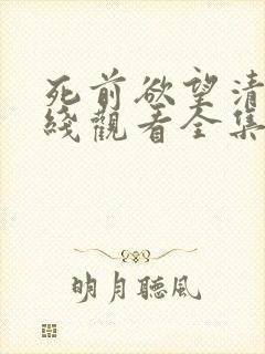 死前欲望清单在线观看全集免费播放