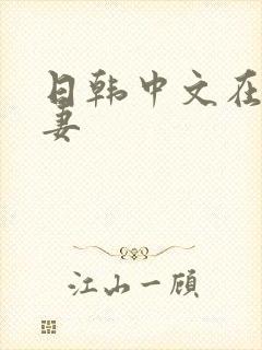 日韩中文在线人妻