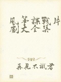 风筝谍战片电视剧大全集