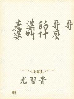 老婆的哥哥的老婆叫什么