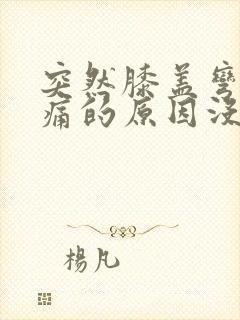 突然膝盖弯曲疼痛的原因没有肿